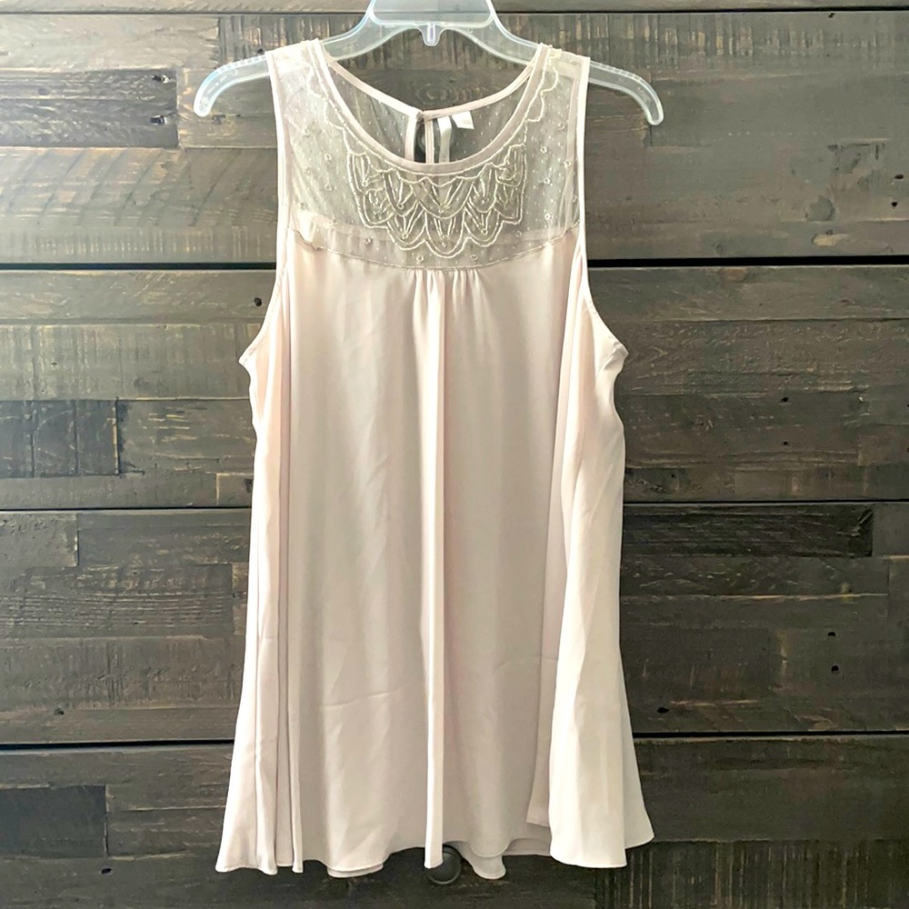Lauren Conrad light gray blouse.